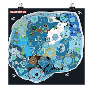 Hyperboreia Beyond The Icewall Terra Infinita Flat Earth Map Poster Art