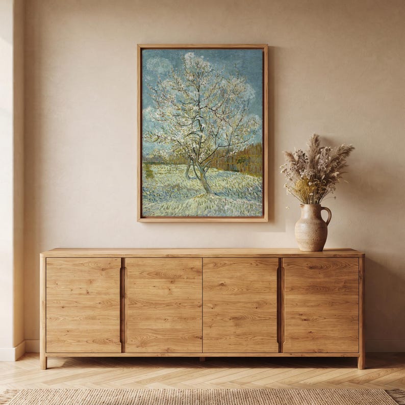 Vincent Van Gogh the Pink Peach Tree Canvas Wall Art, Pastoral Nature ...