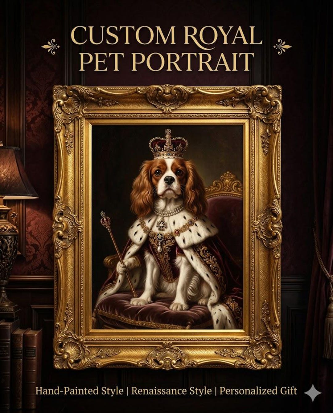 Turn Your Pet Into Royalty, Custom Royal Pet Portrait From Photo, King ...