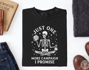 もう一度だけキャンペーンTシャツ、面白いDNDスケルトンTシャツ、テーブルトップRPGミームTシャツ、ダンジョンマスターユーモアTシャツ、ダイスゲーマーTシャツ、ファンタジーTシャツ