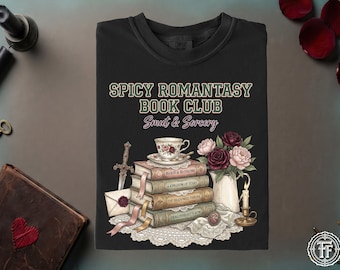 Spicy Romantasy Book Club Smut & Sorcery Shirt, Book Lover, Bookish, Fantasy, Trendy Shirt, Roses Candles, Love Letter, BookTok, Reader Gift