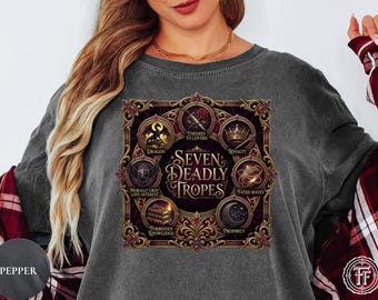 七つの大罪Tシャツ、ロマンティック読者Tシャツ、ブックトーク読者、敵から恋人へ、エロティックロマンス小説愛好家、道徳的に曖昧、本好きへの贈り物
