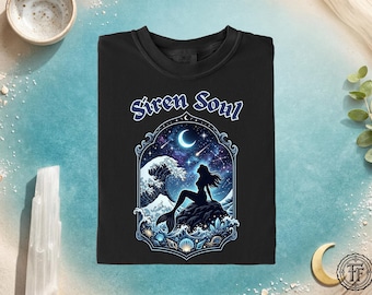 ボヘミアンサイレンソウルマーメイドシャツ、セレスティアルTシャツ、ビーチミスティック、シーウィッチ、オーシャンファンタジーTシャツ、ボヘミアンマーメイドコアシャツ、ファンタジー、神秘的な海