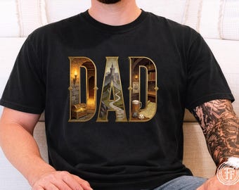 DAD RPGシャツ、テーブルトップゲーマーパパTシャツ、ダイスパパシャツ、ファンタジーゲーマーTシャツ、パパへのギフト、ダンジョンパパ、お父さんへのギフト、父の日、ゲームマスターパパ