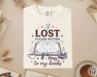 紛失した場合は私の本に返してくださいTシャツ、コーヒー好き、面白い本好きTシャツ、読書ユーモア、読書好きのブックトーク、居心地の良い読書家、内向的な読書家Tシャツ