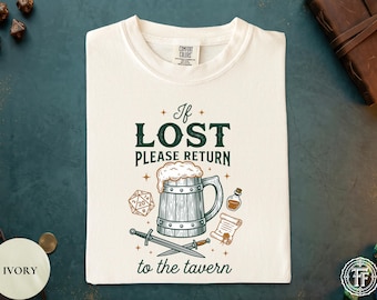Lustiges Wirtshaus Shirt, wenn verloren Kehre zur Gasthaus T-Shirt, Fantasy RPG Shirt, DnD Geschenk für ihn, RPG Humor, Fantasy Shirt, Meme Shirt, Dungeon Master