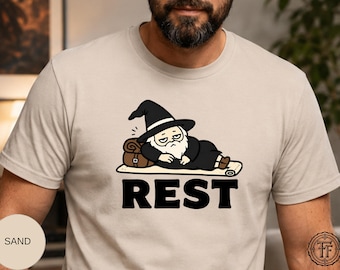 Lustiges Rest Zauberer T-Shirt, Müde Zauberer Shirt, Langer Rest Fantasy Gamer, RPG Humor Geschenk, TTRPG Gamer, Dungeon Crawler Shirt, DND Tee, Zauberer Meme