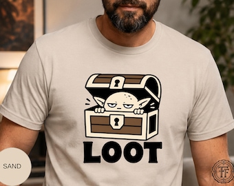 Lustiges Loot Goblin Meme T-Shirt, Goblin Mode Shirt, Fantasy Gamer Geschenk, Dungeon Crawler Shirt, Mimik, Schatzsucher, Würfelsammler, DND Humor