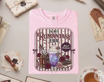 私のロマンス時代プレッピーコケットシャツ、ファンタジーロマンスTシャツ、ブックトックリーダー、スパイシーブッククラブ、ドラゴンロマンス、コージーファンタジー、本好き