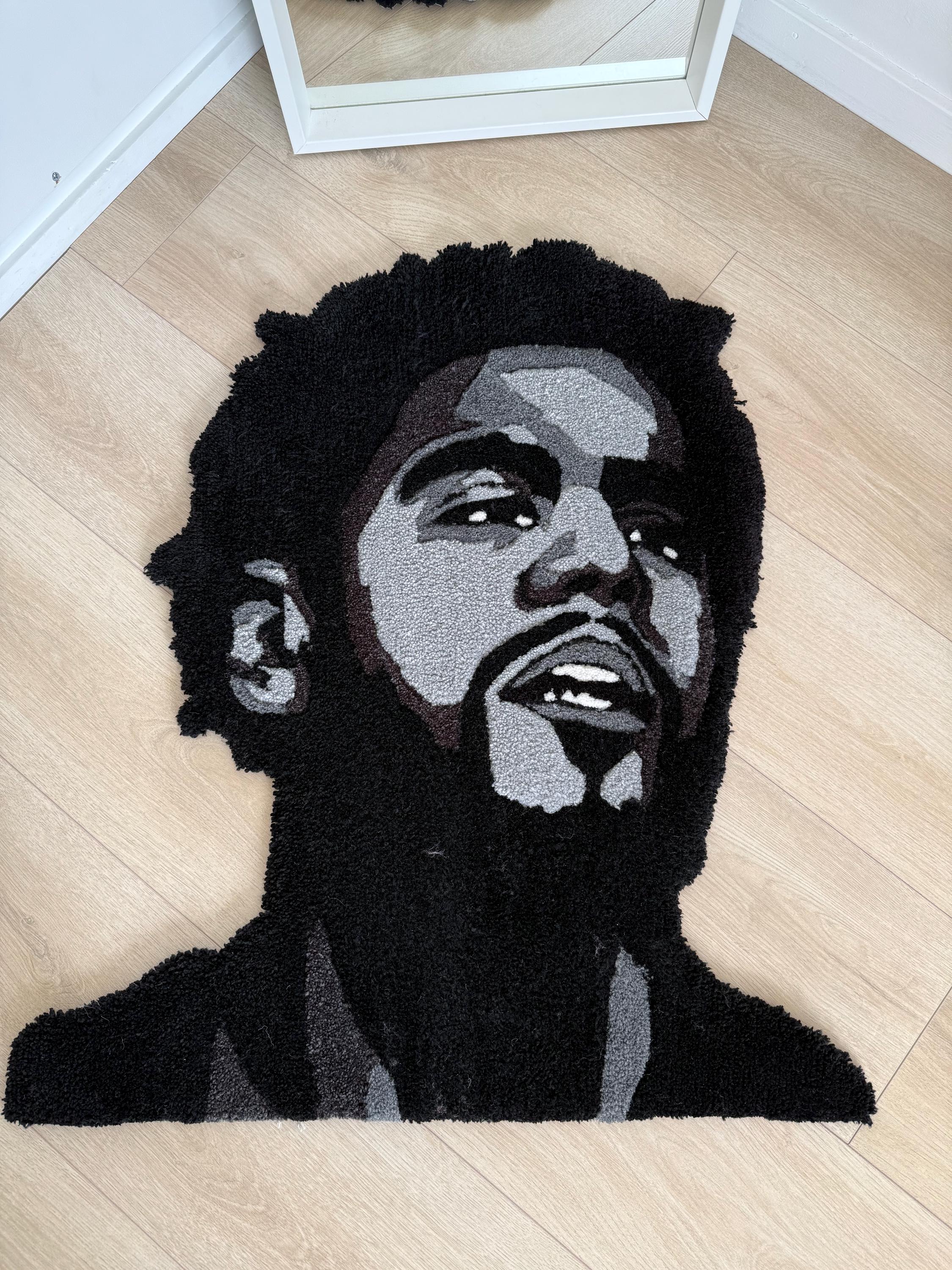 J.cole Rug Tufted Carpet | Rapper Wall Art | Hiphop Room Decor