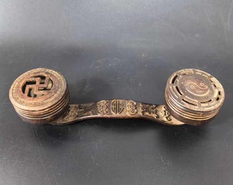 Vintage Patinated Ruyi Incense Holder | Traditional Taoist Decor