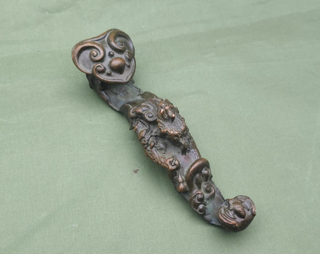 Vintage Bronze Ruyi Tea Pet | Handcrafted Dragon & Bat Lucky Copper ...