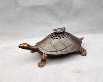 Quemador de incienso de cobre patinado vintage / Elegante decoración para meditación y té