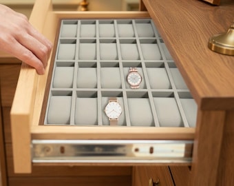 Caja de madera para relojes con 24-30 ranuras, vitrina de lujo para guardar joyas