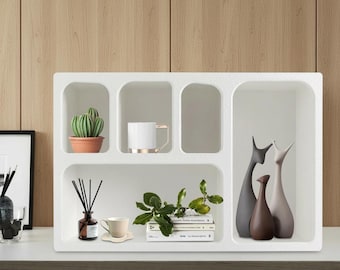 Armario de pared blanco moderno, organizador de almacenamiento de MDF, independiente o montado