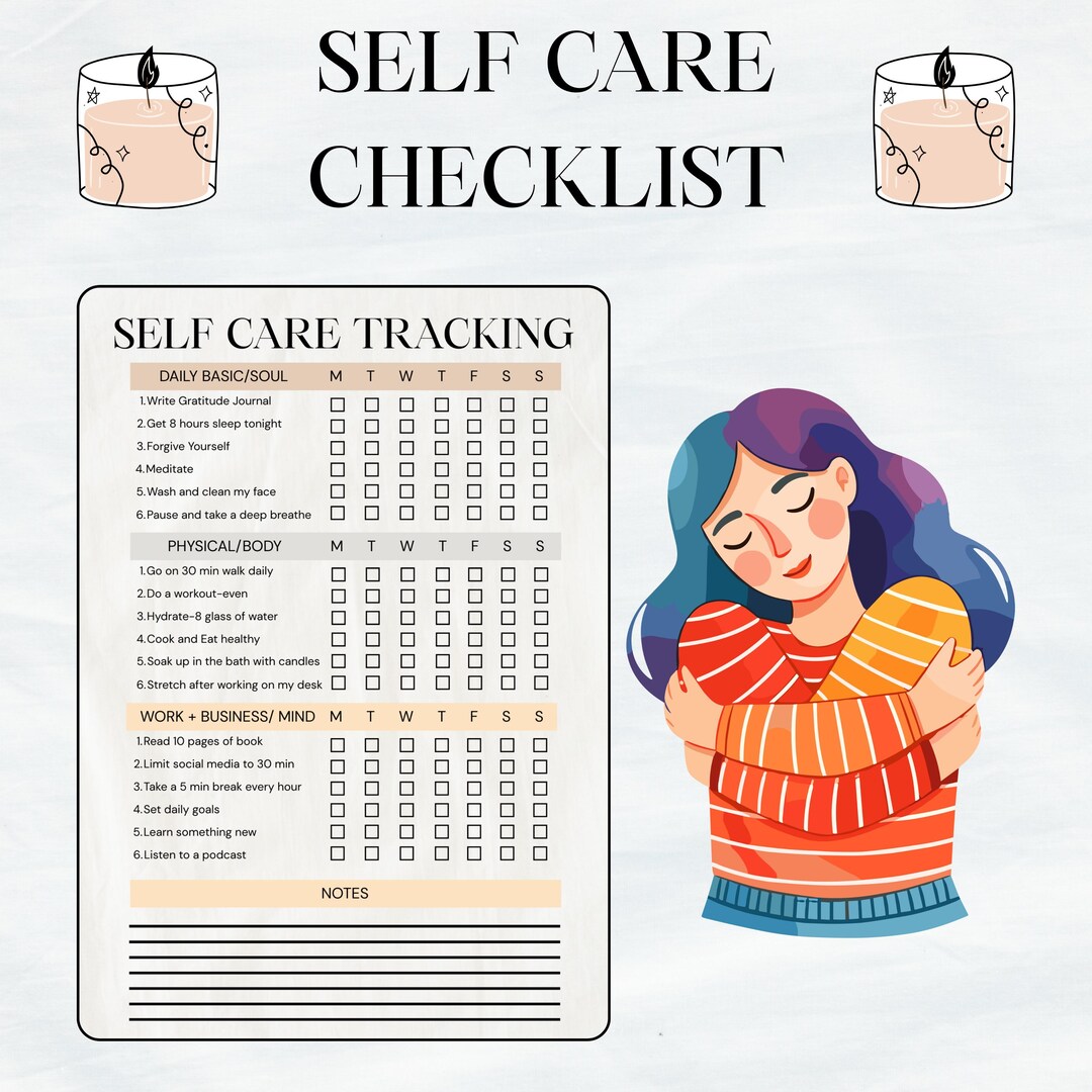 Self Care Tracker, Daily Self Care Planner, Wellness Routine Tracker ...