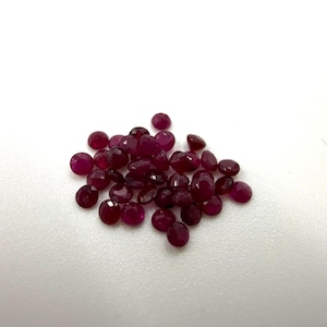 Natural Burmese Ruby 2mm Round Cut Loose Gemstone | Faceted Loose Red Ruby | Ruby Gemstone for Jewelry