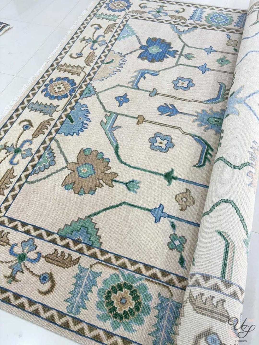 Shokan Area Rug Oushak Rug | Traditional Turkish Design | Hand Knotted Wool Area Rug ...