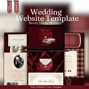 Old Money Wedding Website Template Canva Editable RSVP Destination Estate Elegant Minimal Classic Digital Invitation Custom Instant Download