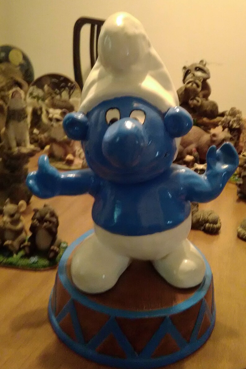 Very Rare Vintage Ceramic Smurf Piggy Bank | Etsy
