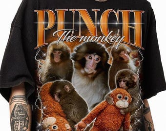 Comfort Colors Punch The Monkey Bootleg Shirt, Monkey Punch Shirt, Baby Monkey Shirt, Animal Lover Gift, Cute Mom Shirt, Mother's Day Gift