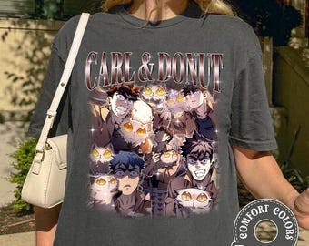 Carl And Donut Bootleg Shirt, Dungeon Crawler Carl Vintage 90s Bootleg Tee, Princess Donut Homage Shirt, Retro Anime Comic Homage Shirt 08