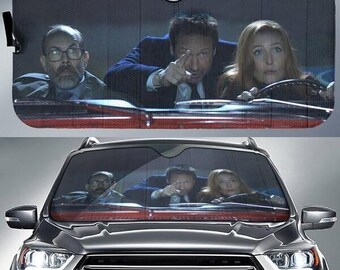 X-Files TV Series David Duchovny Car Sun Shade, Fox Mulder Dana Scully Car Windshield, Vintage TV Series Car Accessories, Funny Car Decor