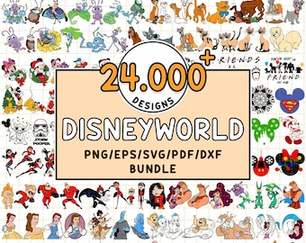 Disneyworld Svg Bundle Cricut File LAYERED, Mickey Mouse, Minnie, Frozen, Moana, Ariel, Elsa, Stitch, Toy Story, Pooh PNG SVG