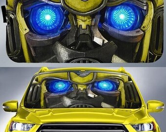 Bumblebee Transformers Car Sunshade, Angry Eyes Transformer Car Windshield, Transformer Auto Sun Shade, Optimus Prime Robot Car Accessories