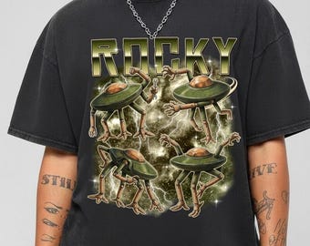 Tau Ceti Rocky 90s Bootleg Shirt, Project Hail Mary Rocky Homage Book Shirts, Retro Alien Tee, Amaze Jazz Hands, Sci Fi Bookish Tee