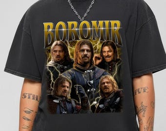 Camiseta vintage de Boromir de El Señor de los Anillos, camiseta pirata retro de Boromir de los 90, camiseta pirata de El Señor de los Anillos de los 90, regalo para fans de El Señor de los Anillos, regalo para amantes de los libros 10