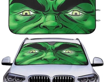 Hulk Face Car Sunshade, Hulk Superhero Windshield Cover, Marvel Comic Car Shade, Superhero Car Decoration, Marvel Superhero Gift for Fan