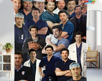 Derek Shepherd Wool Fleece Throw Blankets, Grey's Anatomy TV Shows Blanket for Sofa Bed Home Decoration, Cozy Plush Blanket Gift For Fans