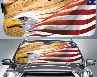 USA 250th Anniversary Car Windshield, Patriotic Eagle Car Sun Shade, We The People 250 Years Car Decor, 250 Years Of Freedom Car Accessory