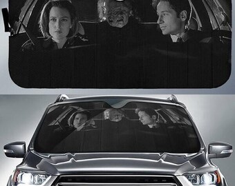 X-Flies Nick Lashaway Car Sun Shade, Fox Mulder Dana Scully Car Windshield, Vintage TV Series Car Accessories, X-Flies Funny Scene Car Decor