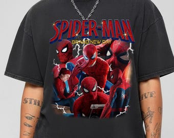 Peter Parker Tom Holland Spider Hero Movie Vintage Bootleg 90s Shirt, A Brand New Day Tee, MCU Superhero Tee, Disneyworld Trip