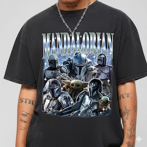Camiseta vintage de The Mandalorian y Grogu en homenaje a Girl Dinner Shirt Camiseta pirata de los 90 de The Mandalorian Camiseta pirata de Din Djarin en homenaje a Pedro Pascal 03 imagen 1