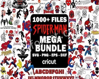 1000+ Mega Spider Man Bundle Png Files, Spiderman Svg, Spiderman Font Clipart, Avengers Superhero Png, Superhero Digital Download