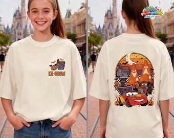 Vintage Cars Halloween Comfort Colors Shirt, Lightning McQueen Halloween tee, Spooky Racing TShirt, Retro Cars 95 Pumpkin 20