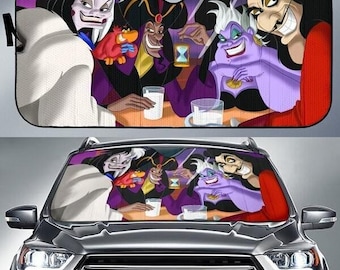 Disneyland Villains Car Sunshade, Disneyland Bad Witches Car Sun Shade, DisneyCar Windshield, Cruela Ursula Sunshade, Funny SunShade For Car