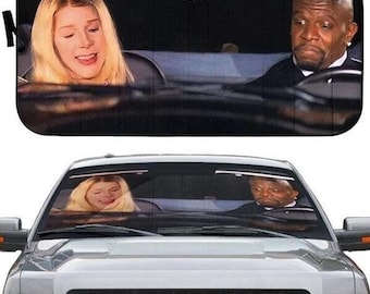 Funny Scene White Chicks Car Sun Shade, Marlon Wayans Terry Crews Car Windshield, Vintage Movie Car Accessory, White Chicks Meme Car Decor