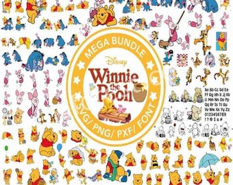 Winnie The Pooh Bundle Png, Pooh Bear Png, Winnie The Pooh Png Bundle, Tigger Eeyore And Piglet Png, Disneyland Clipart, Digital Download