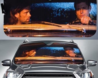 Supernatural Car Sunshade, Winchester Brothers Car Windshield, Dean Winchester Sun Shade, TV Series Car Decor, Supernatural Fan Gifts