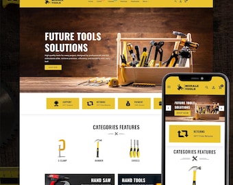 Hardware Tools Shopify Theme, Power Tools Store Template, Hand Tools eCommerce Website, DIY Equipment Online Store