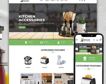 Home Appliances Shopify Theme, Kitchen Appliances Store Template, Electronics eCommerce Website, Juicer Toaster Store
