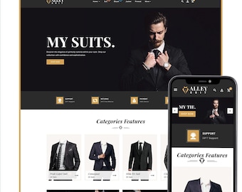 Mens Fashion Shopify Theme OS 2.0, Suit Store Template, Blazer Clothing Shopify Theme, Responsive Ecommerce Design