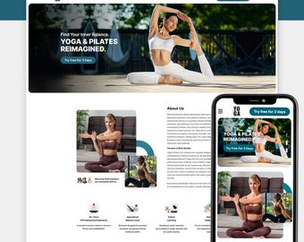Yoga Shopify Theme, Pilates Fitness Website Template, Online Course Wellness Store, Meditation Studio eCommerce Theme