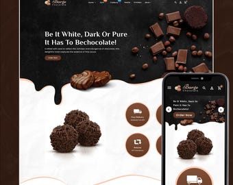 Chocolate Store Shopify Theme | Bakery Candy Shop Template | Responsive Food eCommerce OS 2.0 | bakery website | chocolates shopify