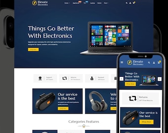Shopify Electronics Store Theme | Responsive Tech & Gadget eCommerce Template for Mobile, TV, Laptop Accessories