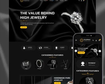 Jewelry Shopify Theme OS 2.0, Luxury Jewelry Store Template, Diamond Ring Boutique Website, Responsive Shopify Theme